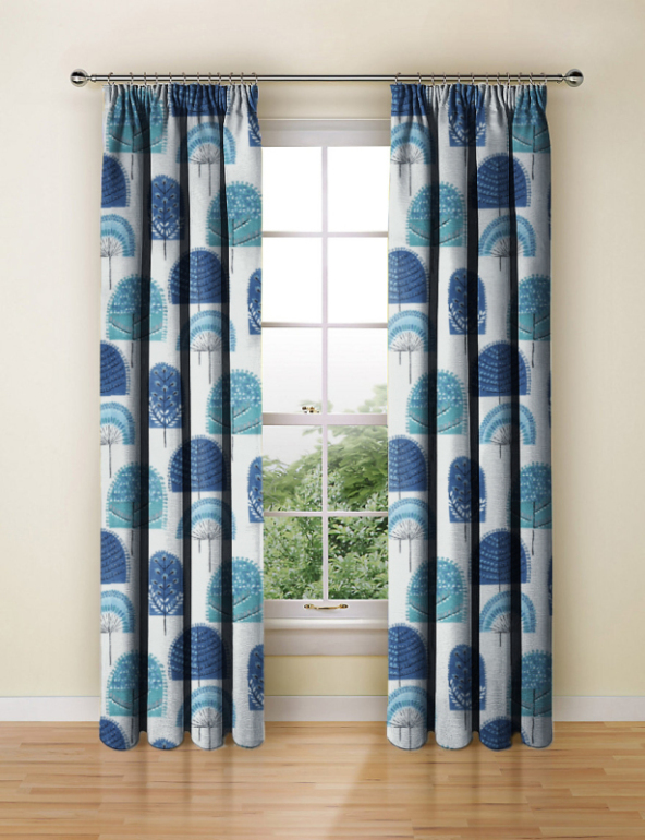 Made To Measure Curtains Scandi Wood Indigo