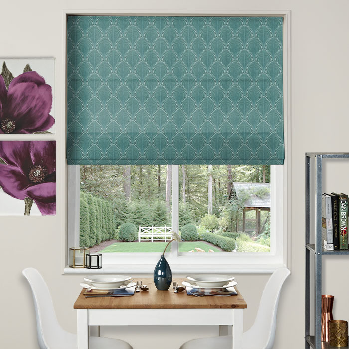 Roman Blind Boudoir Peacock