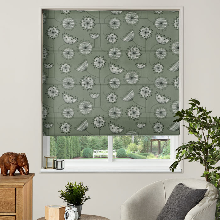 Roman Blind in Dandelion Mobile French Grey