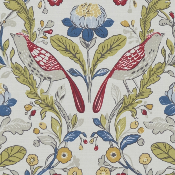 Made To Measure Roman Blind Orchard Birds Rouge