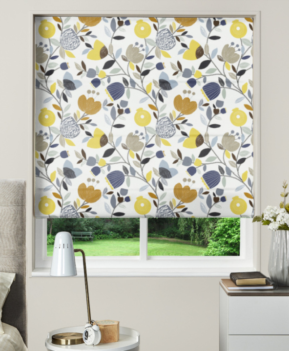 Made To Measure Roman Blind Pomegranate Trail Ochre 1