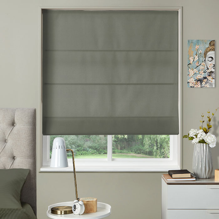 Renzo Charcoal Roman Blinds