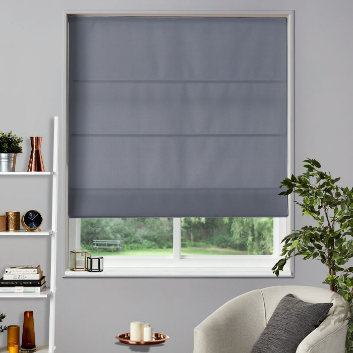 Renzo Pewter Roman Blinds