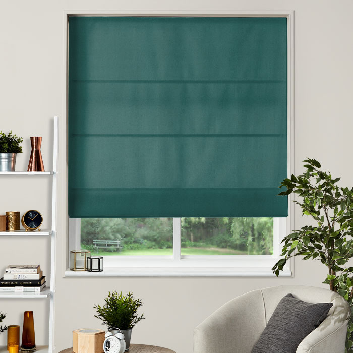 Renzo Teal Roman Blind