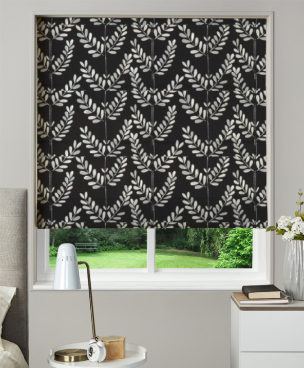 Made To Measure Roman Blind Scandi Sprig Noir 1