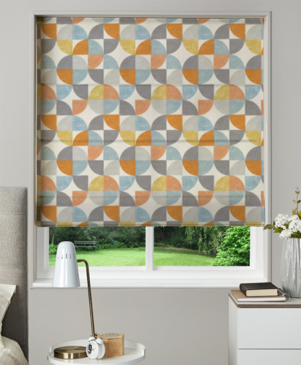 Made To Measure Roman Blind Spiral Tangerine 1