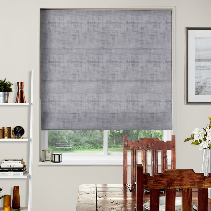 Roman Blind in Alessia Velvet Smoke