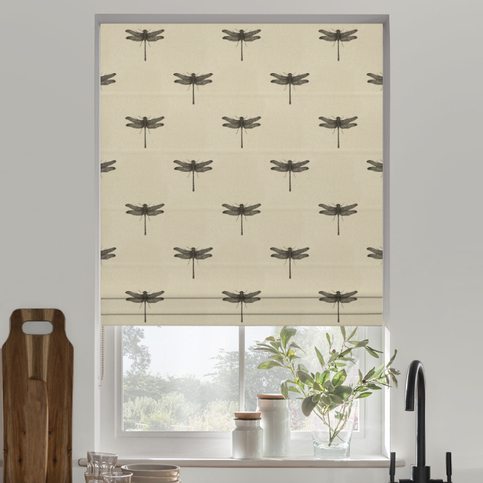 Roman Blind in Azure Linen