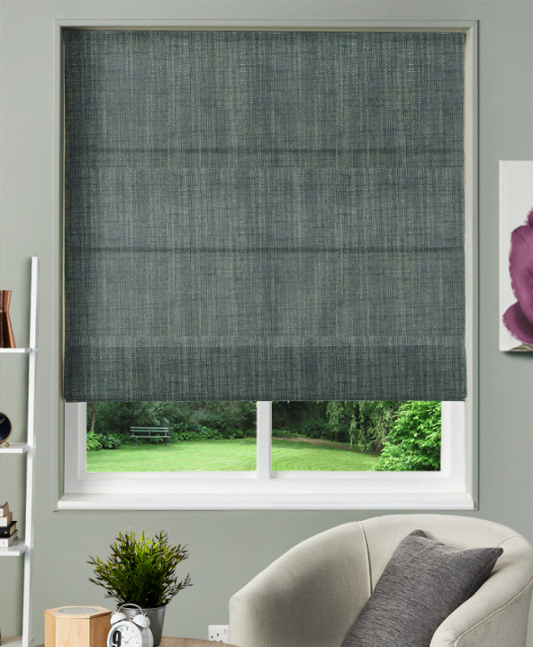 Made To Measure Roman Blinds Biarritz Indigo