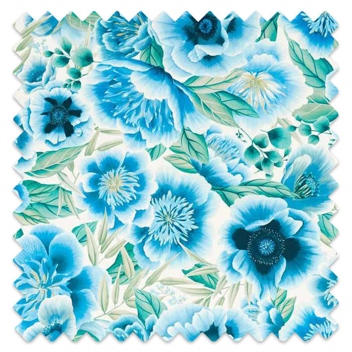 Swatch of Marsha Delft/Lagoon/Porcelain