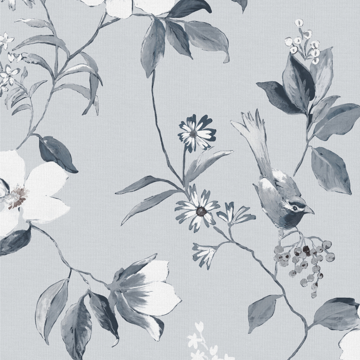 Meadow Silver Blackout Fabric Sample