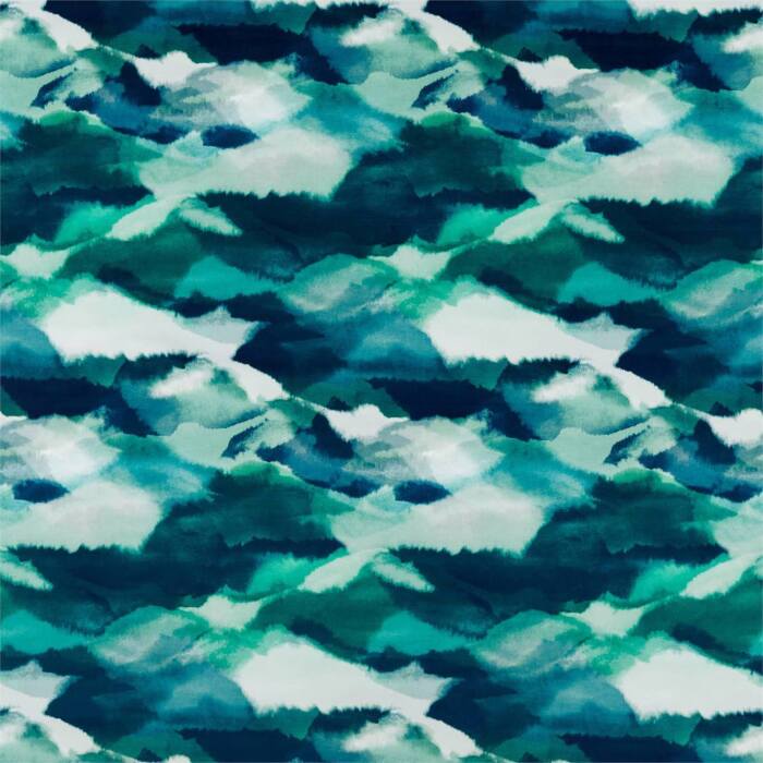 Minako Emerald Zest Marine Fabric by Harlequin
