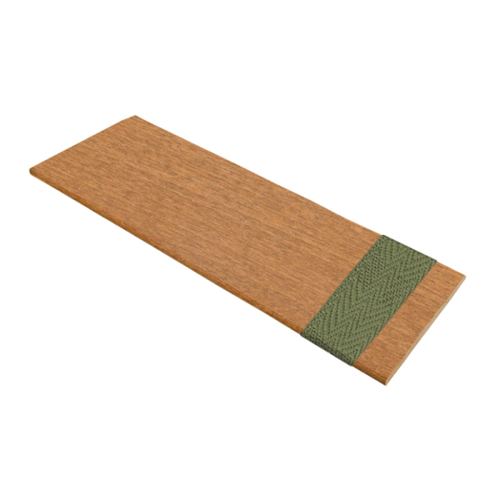 Pecan Wooden Venetian Blind With Olive Tape Swatch