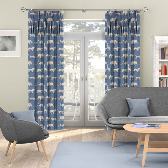 Curtains in Prairie Animals Denim