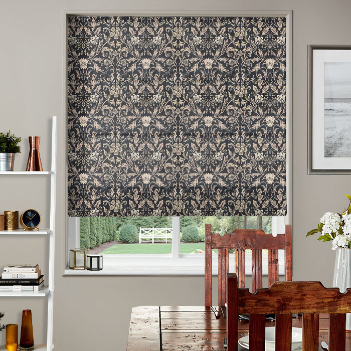 Roman Blind in Rococo Ebony