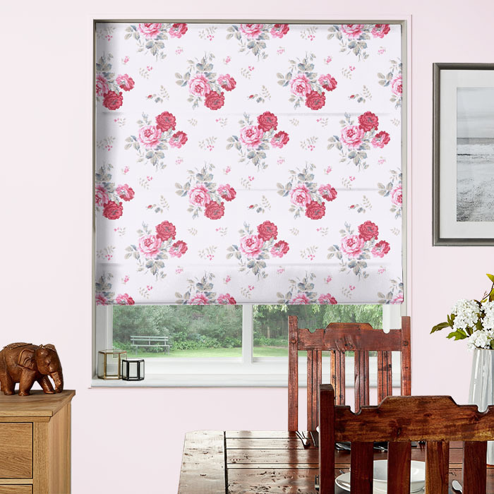 Antique Rose Pink Roman Blind