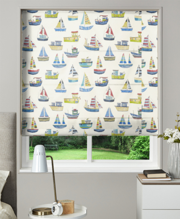 Made To Measure Roman Blind Boat Club Cobalt 1