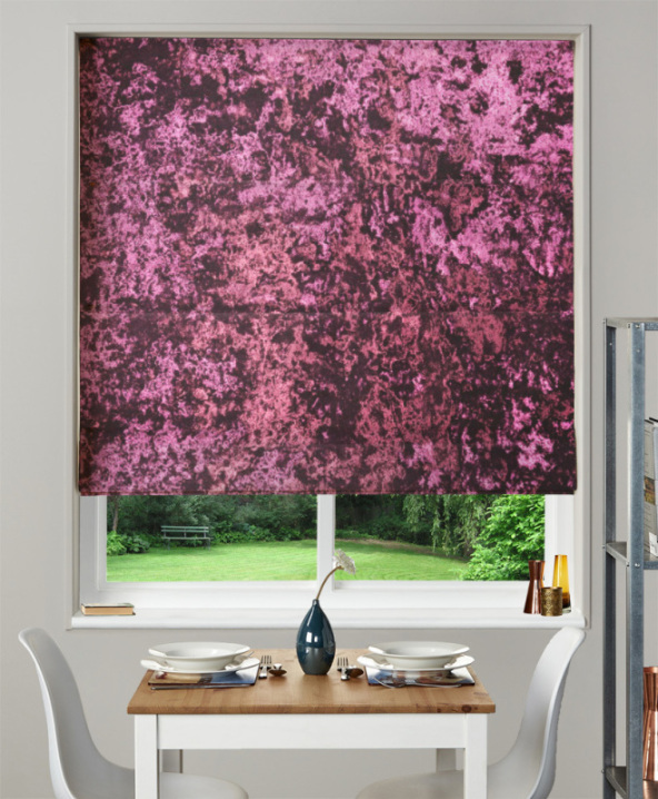 Made To Measure Roman Blind Crush Velvet Berry 1