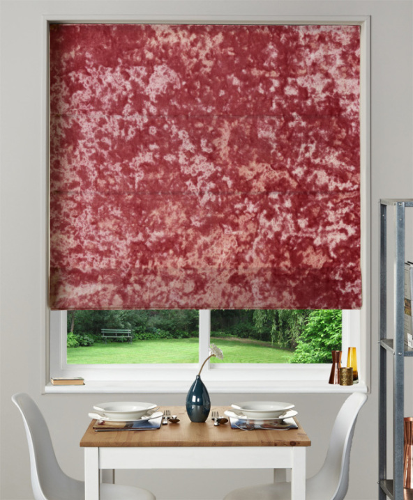 Made To Measure Roman Blind Crush Velvet Rose 1