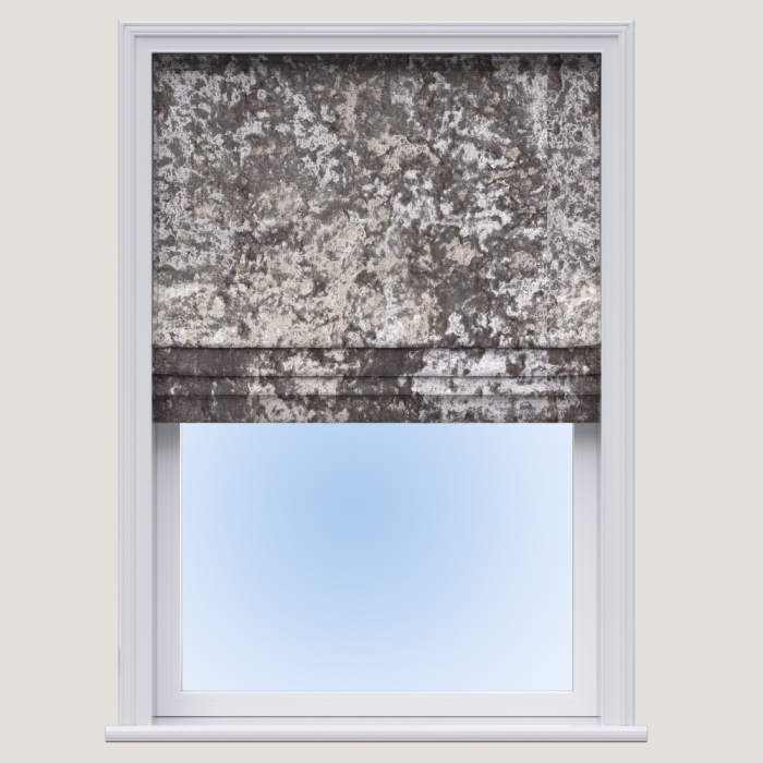 Made To Measure Roman Blind Crush Velvet Silver
