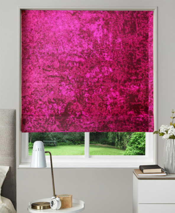 Made To Measure Roman Blind Crush Velvet Violet 1