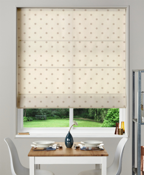 Made To Measure Roman Blind Dotty Natural 1