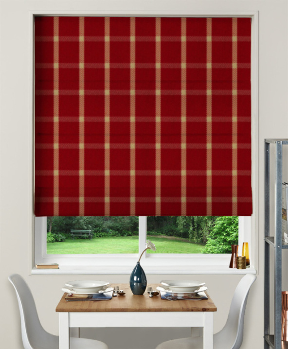 Made To Measure Roman Blind Halkirk Cardinal 1