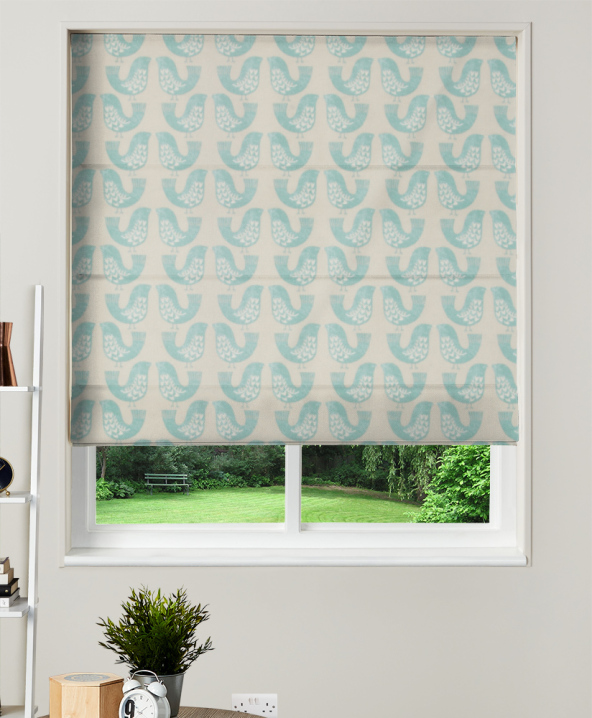 Made To Measure Roman Blind iLiv Scandi Birds Aqua