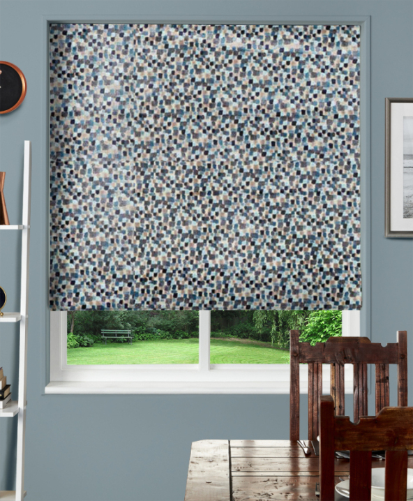 Made To Measure Roman Blind Larissa Velvet Sapphire 1