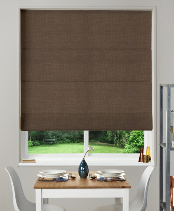 Made To Measure Roman Blind Nantucket Cocoa 1