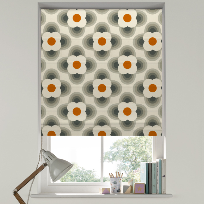 Roman Blind in Striped Petal Orange