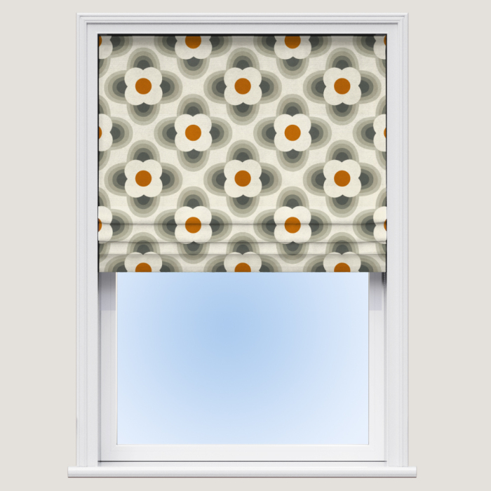 Striped Petal Orange Roman Blind