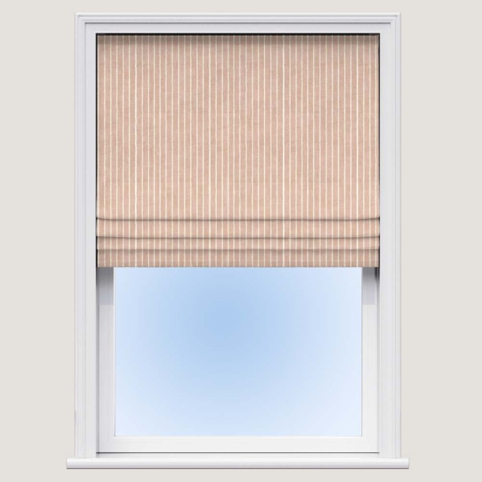 Made To Measure Roman Blind Pencil Stripe Coral Fabric Sample