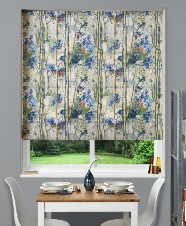 Made To Measure Roman Blind Silver Birch Sapphire 1