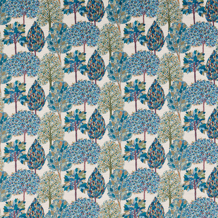 Arbre Teal Fabric by Porter And Stone