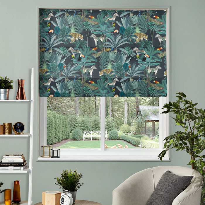 Roman Blind in Daintree Midnight by Chatham Glyn