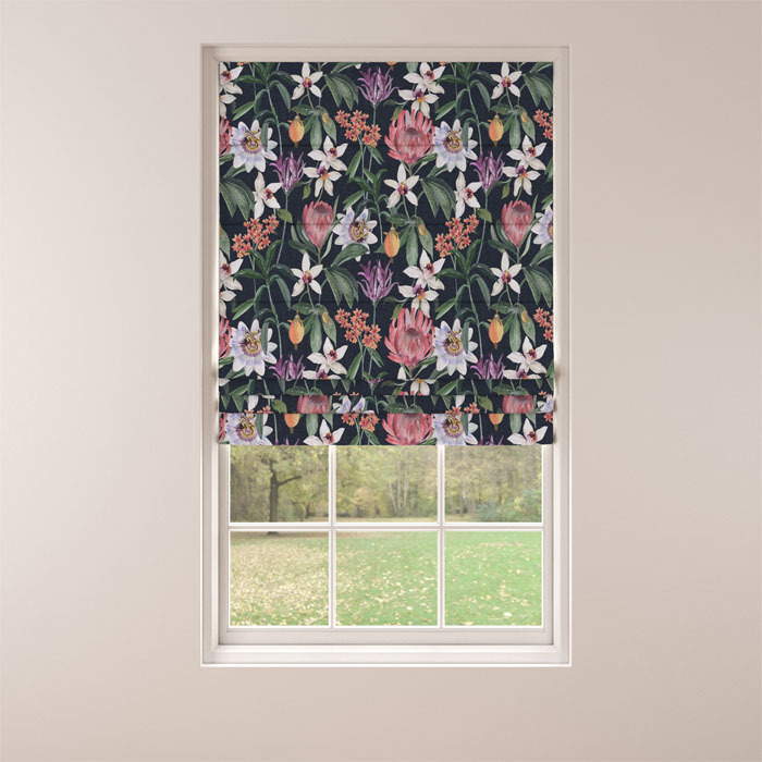 Roman Blind in Havana Navy by Belfield Home