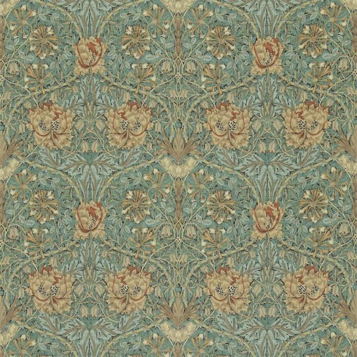 Honeysuckle & Tulip Privet/Honeycombe Fabric by Morris & Co