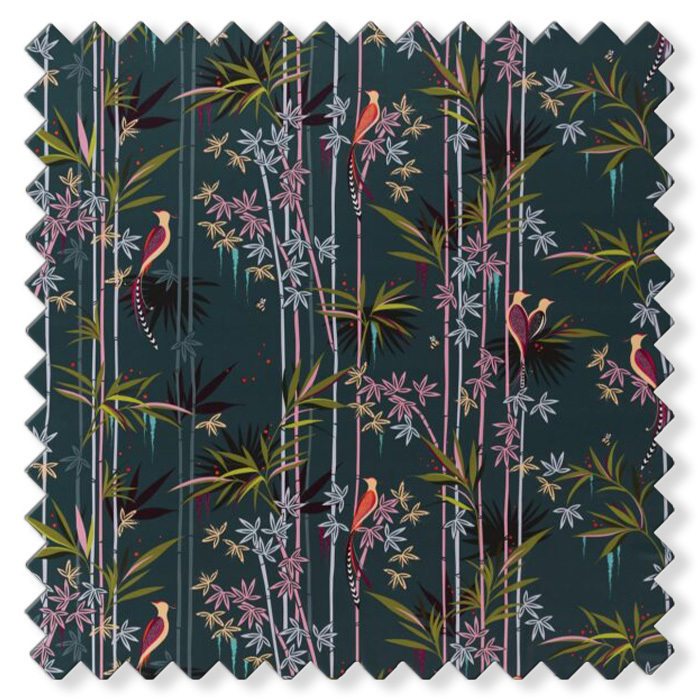 Swatch of Linear Bamboo Velvet Dark Green by Sara Miller