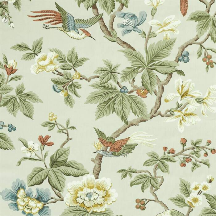 Lophura English Grey Fabric by Sanderson