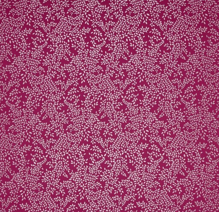 Metallic Leaves Fuchsia Fabric by Sara Miller