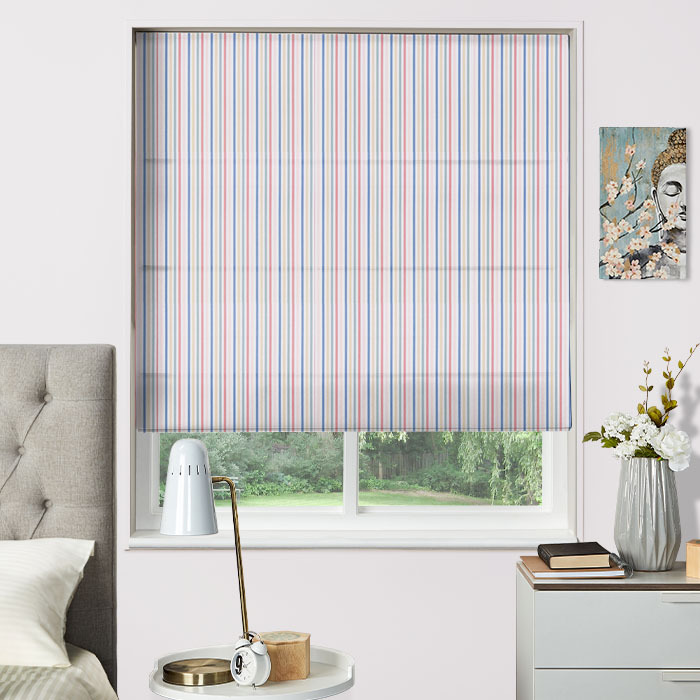 Mid Stripe Chalk Roman Blinds