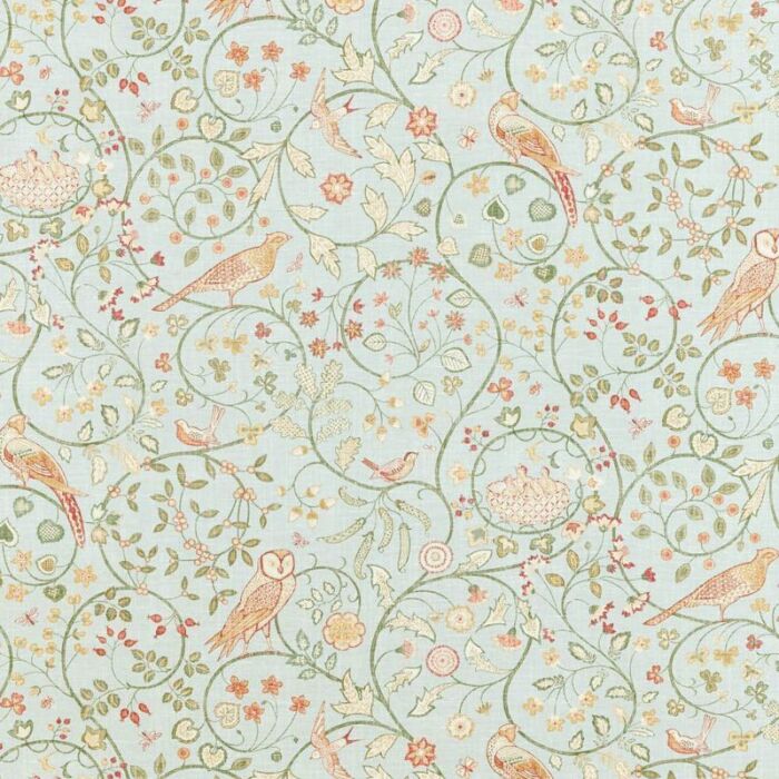 Newill Grey Blue Fabric by Morris & Co