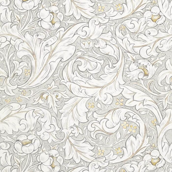 Pure Bachelors Button Print Horned Poppy Grey Fabric by Morris & Co