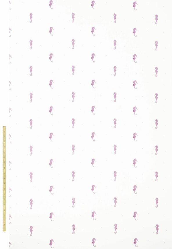 Seahorse Sateen Mauve Fabric by Sara Miller