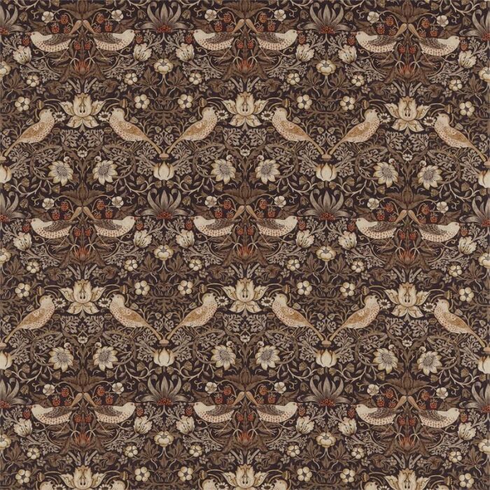 Strawberry Thief Grape/Gold Fabric by Morris & Co