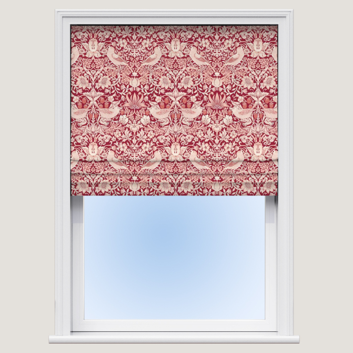 Roman Blind in Strawberry Thief Jacquard Plum