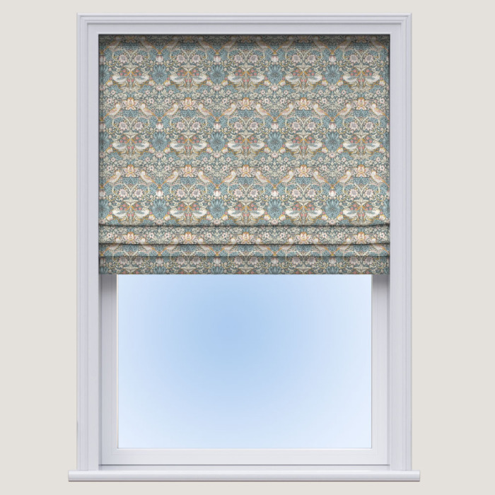 Made To Measure Roman Blinds Strawberry Thief Slate Blush