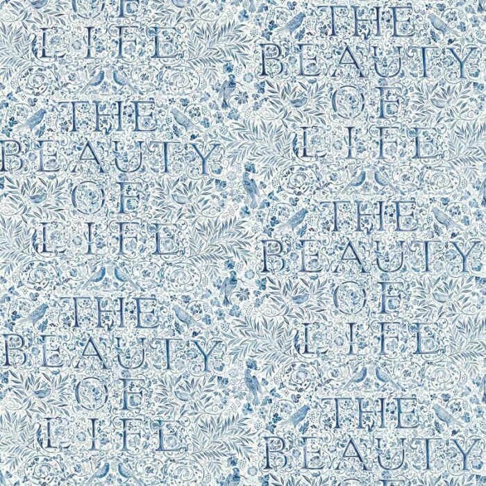 The Beauty Of Life Indigo Fabric by Morris & Co