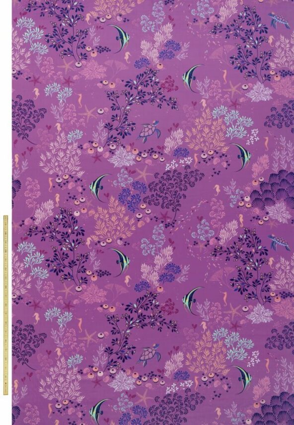 Underwater Velvet Mauve Fabric by Sara Miller